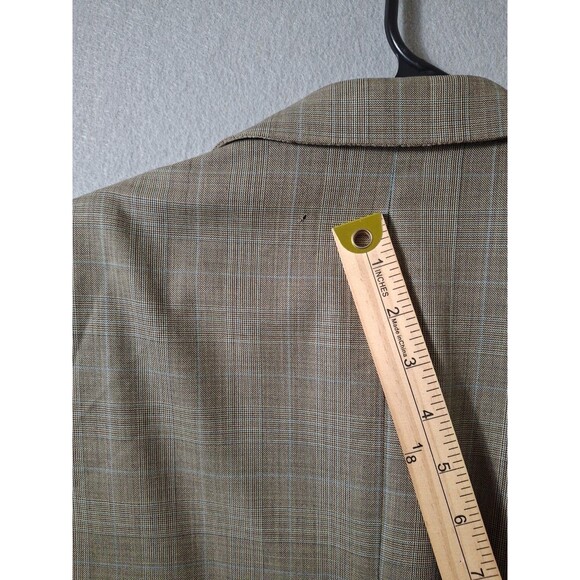 Ermenegildo Zegna Sport Coat Mens 44L Beige Brown Check Plaid Wool Jacket - Picture 14 of 14